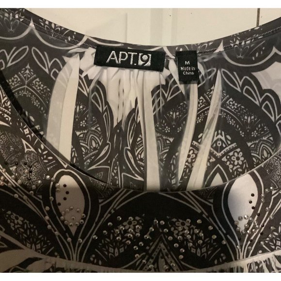 Apt 9 Womens Dress Sleeveless Size Medium Gray White Tie Dye - Picture 3 of 5